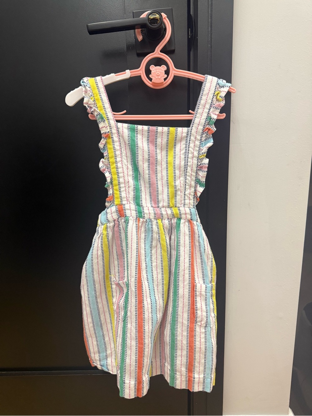 Mini Boden Multicolor Striped Ruffle-Shoulder Dress